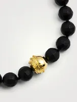 Icon 18K Gold Onyx Beaded Eternity Bracelet