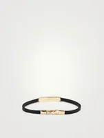 Acies 18K Gold Ipnotic Leather ID Bracelet