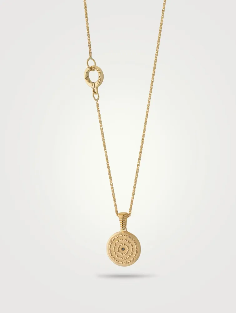 Icon 18K Gold Pendant Necklace With Black Diamond