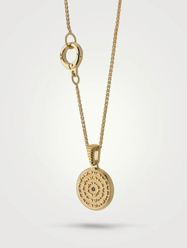 Icon 18K Gold Pendant Necklace With Black Diamond