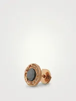 Warrior 18K Rose Gold Single Stud Earring With Hematite And Champagne Diamonds