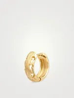 Warrior 18K Gold Single Full Circle Hoop Earring With Diamonds