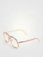 VF Full Cuban Rope 24K Rose Gold Aviator Sunglasses