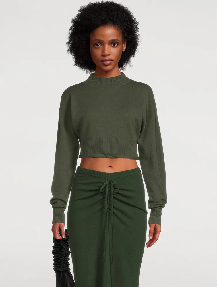 Wool And Cashmere Oversized Crop Top