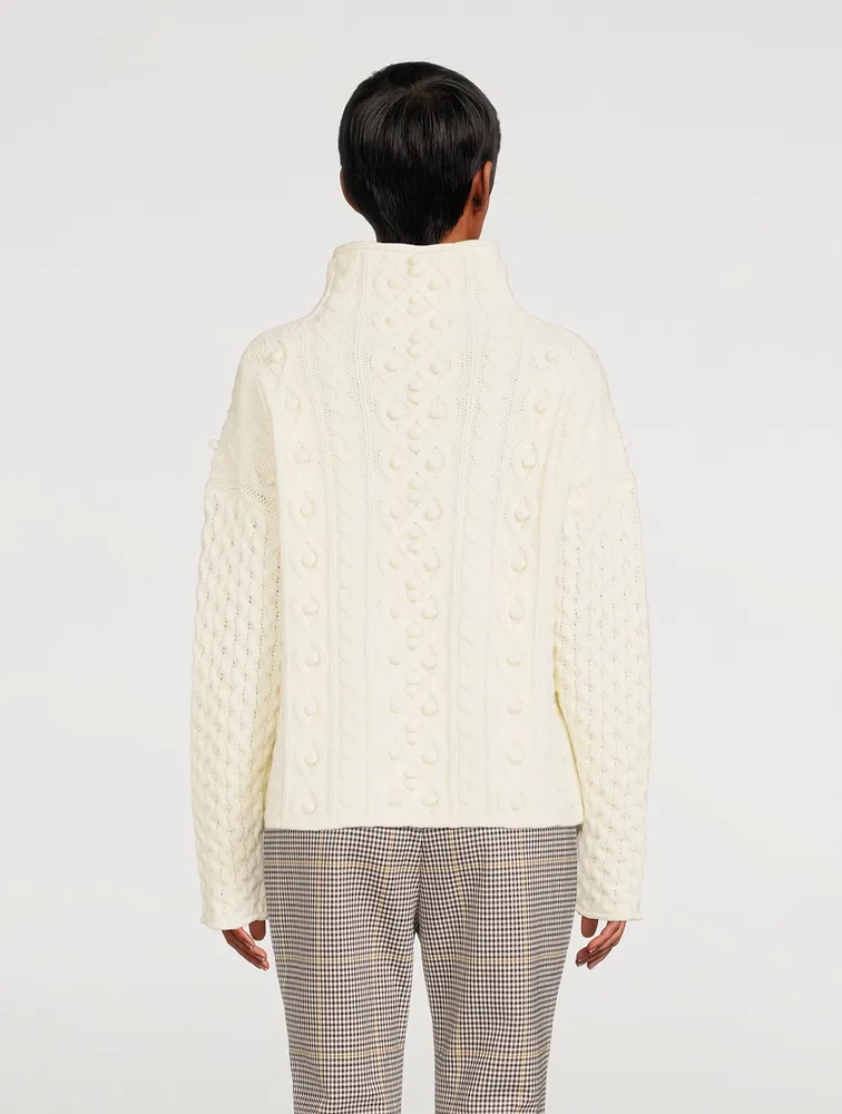 Mixed Cable-Knit Wool And Cashmere Sweater