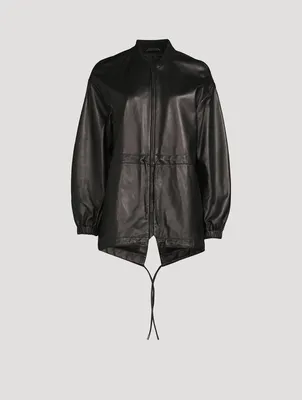 Zip-Up Leather Anorak