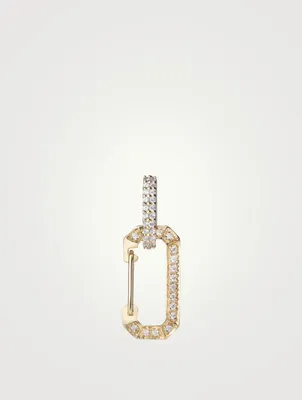 Chiara 18K Gold Carabiner Earring With Diamonds