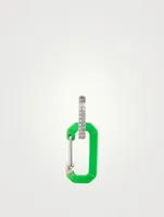 Chiara 18K White Gold Small Carabiner Earring With Diamonds