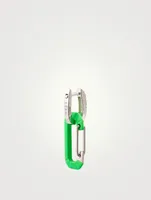 Chiara 18K White Gold Small Carabiner Earring With Diamonds