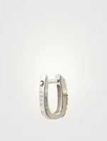 Chiara 18K White Gold Small Carabiner Earring With Diamonds