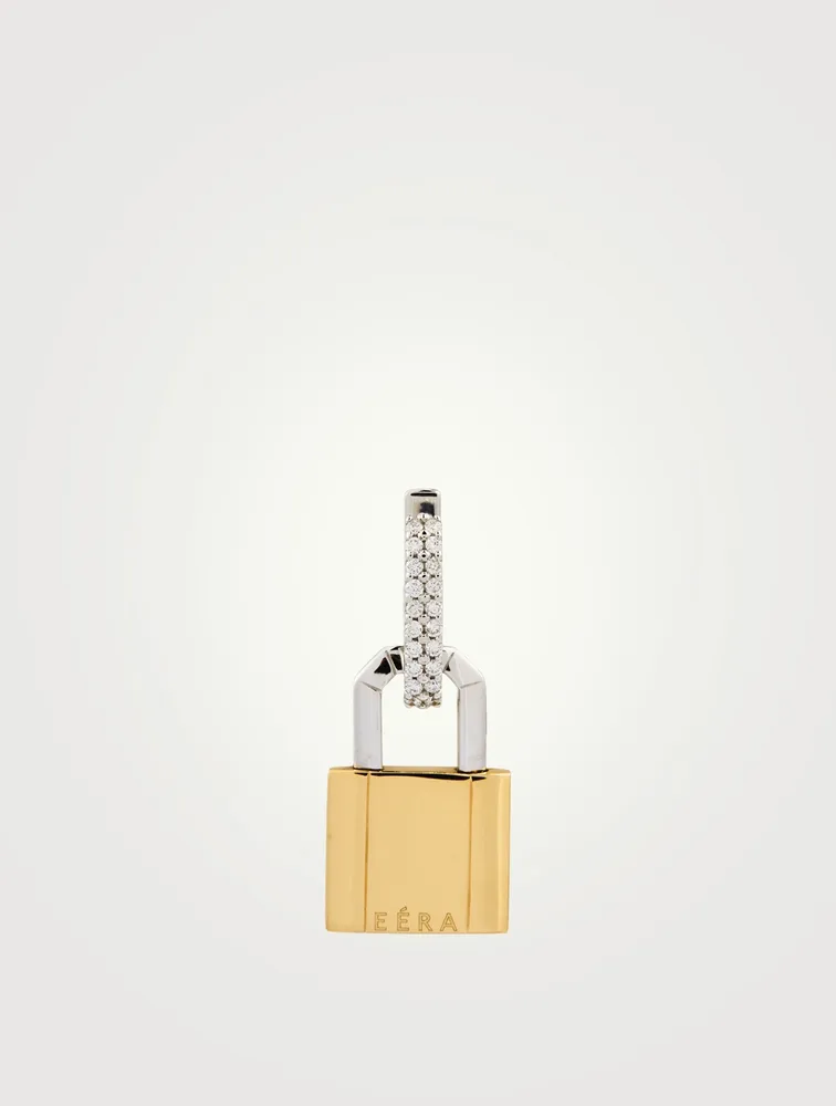 Small Lock 18K Gold Earring