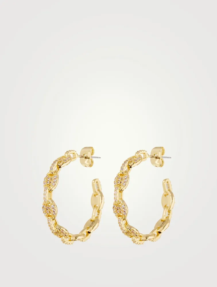 Pavé Mariner Hoop Earrings