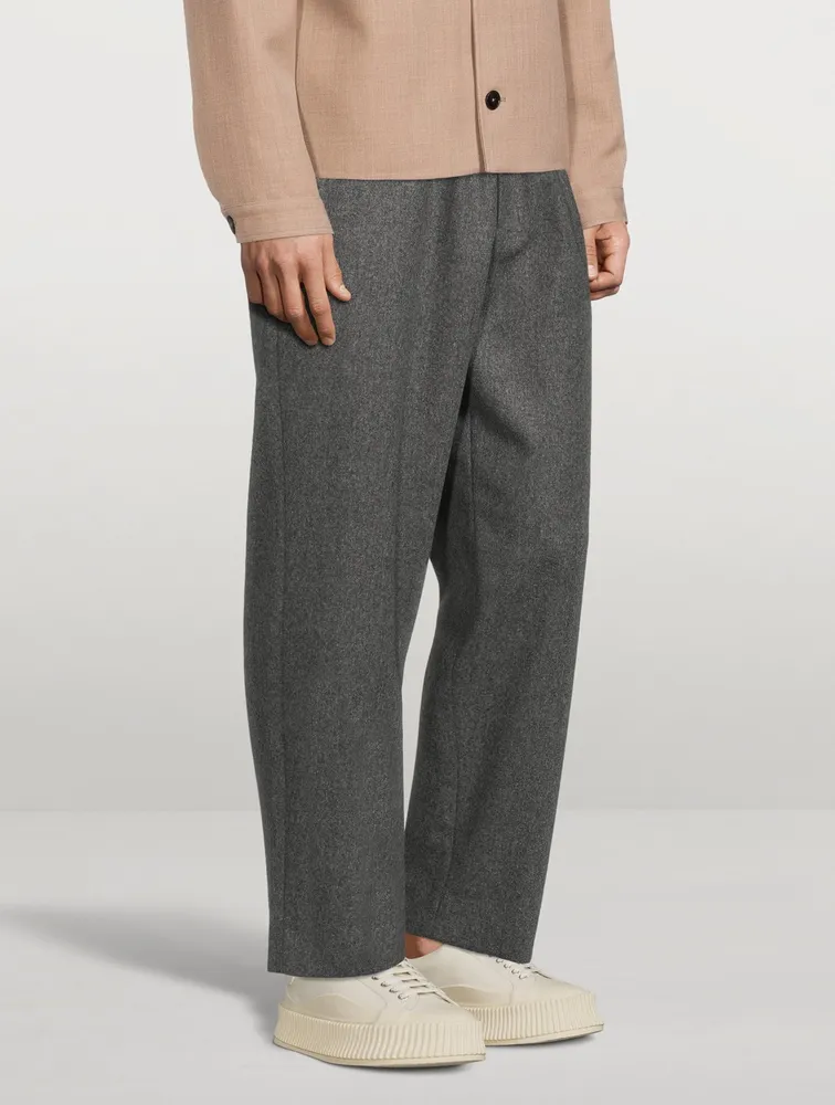 Wool-Blend Cropped Pants