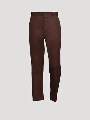 Cotton Straight-Leg Pants