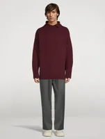 Wool And Cashmere Split-Neck Sweater