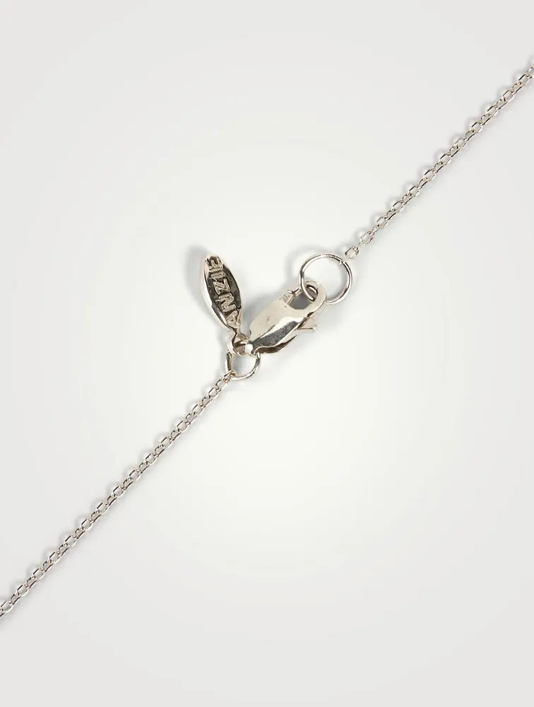 Love Letter Silver Pavé Butterfly Necklace With White Sapphires