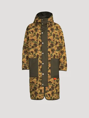 Camouflage Padded Coat With Hood