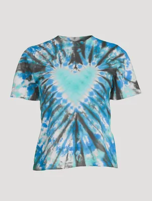 Modum Cotton T-Shirt In Heart Tie-Dye Print