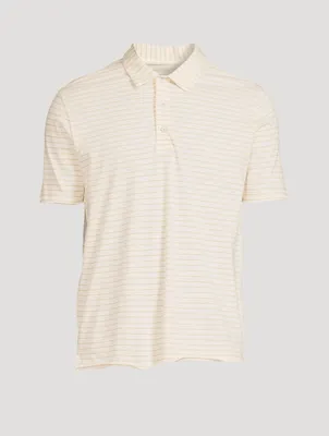 Undyed Jersey Polo Shirt Striped Print