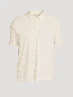 Undyed Jersey Polo Shirt Striped Print