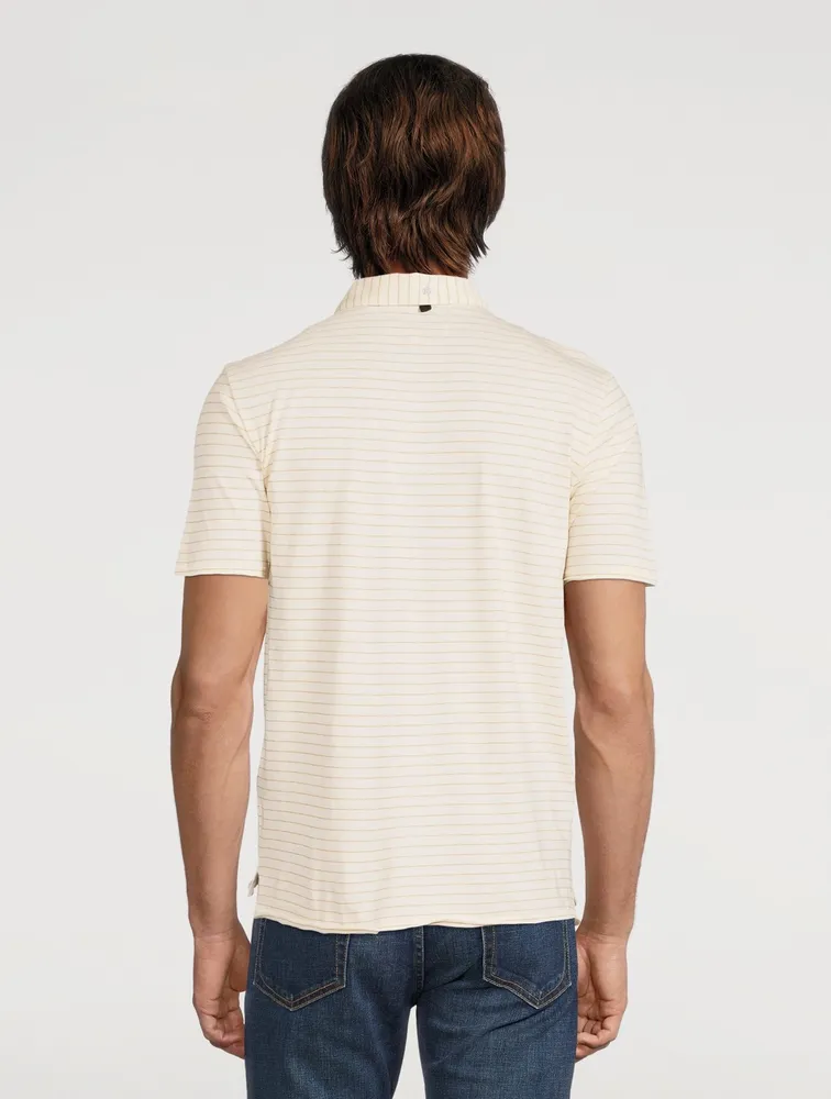 Undyed Jersey Polo Shirt Striped Print