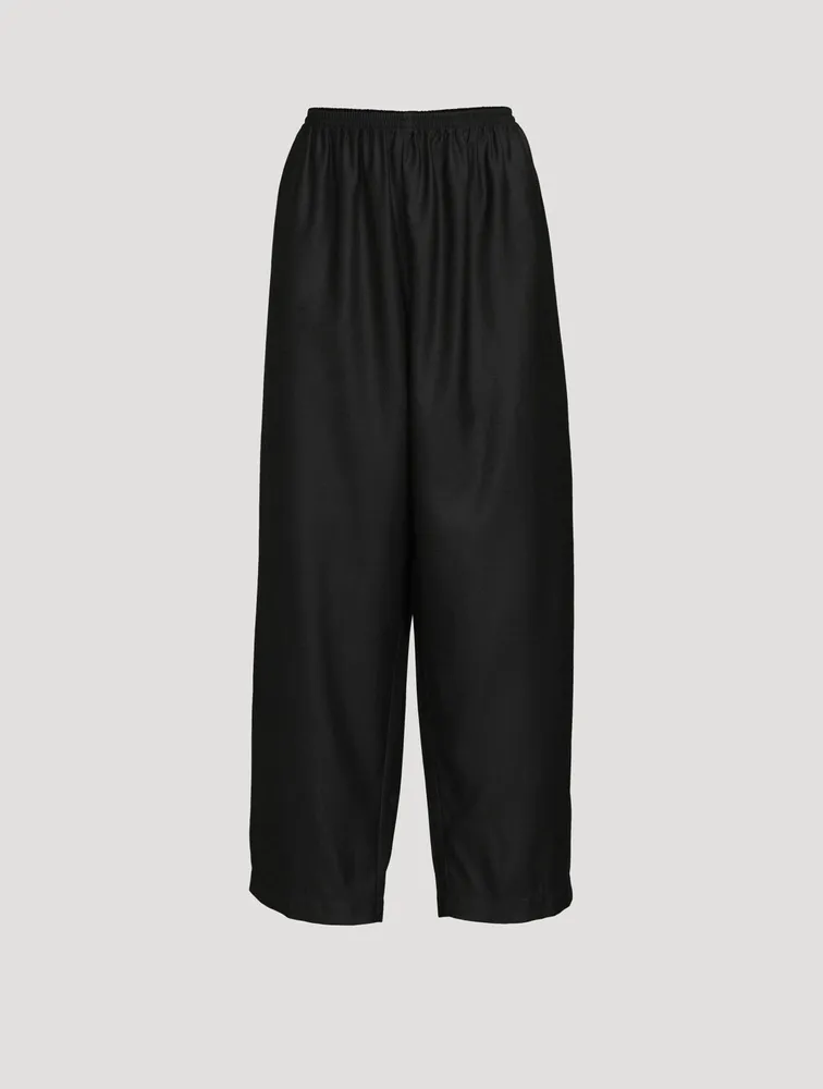 Straight-Cut Pants Black Wool and Silk | DIOR