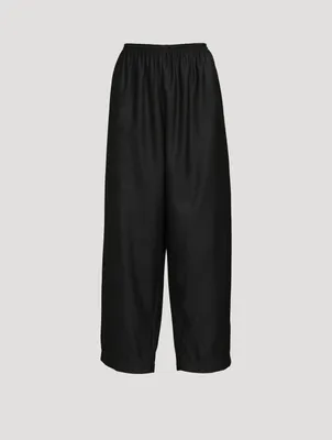 Wool And Silk Cropped Straight-Leg Pants