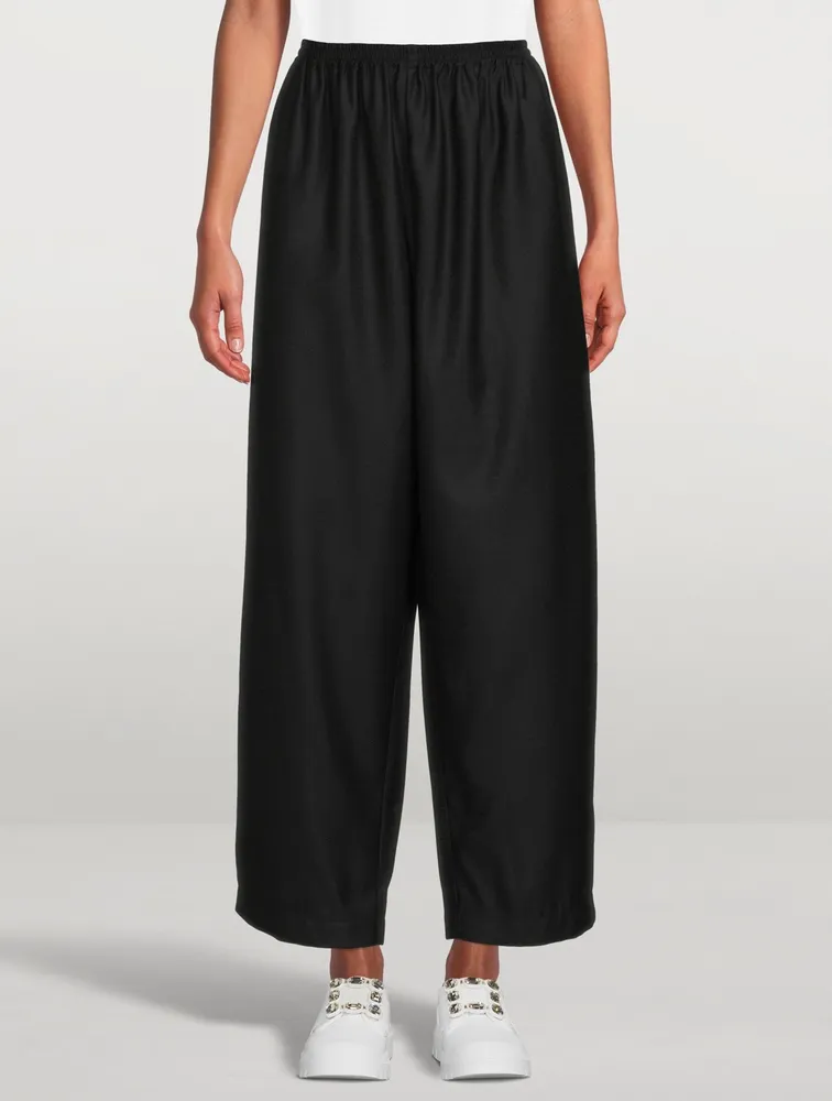 Wool And Silk Cropped Straight-Leg Pants