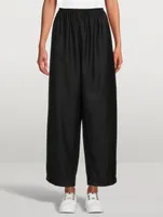 Wool And Silk Cropped Straight-Leg Pants