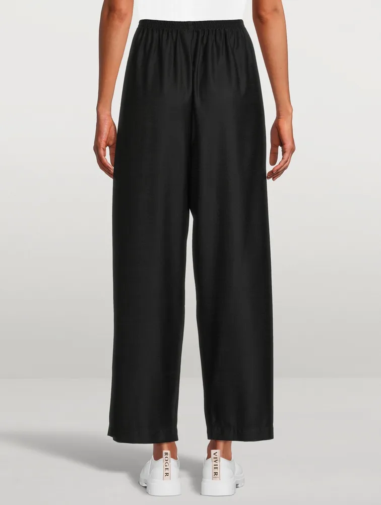 Wool And Silk Cropped Straight-Leg Pants