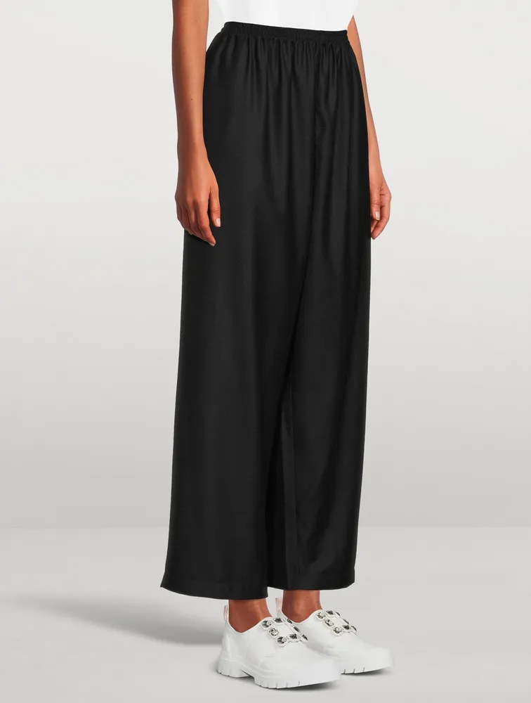 Wool And Silk Cropped Straight-Leg Pants