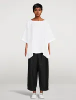 Wool And Silk Cropped Straight-Leg Pants