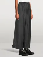 Wool And Silk Straight-Leg Pants With Cuff Detail