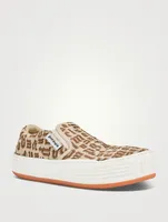 Canvas Slip-On Sneakers Monogram Print