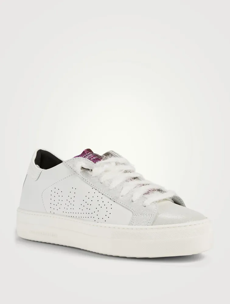 Thea Perforated Leather Platform Sneakers