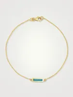 Turquoise Inlay Short Bar Bracelet