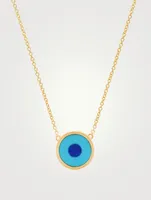 Mini 18K Evil Eye Turquoise And Lapis Necklace