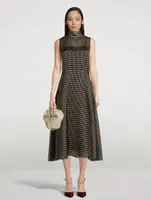 Silk Organza Midi Dress Geo Print