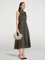 Silk Organza Midi Dress Geo Print