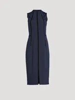 Zip-Front Stretch Silk Sheath Dress