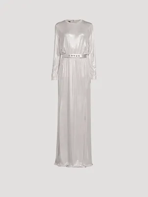 Liquid Jersey Gown With Belt