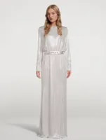 Liquid Jersey Gown With Belt