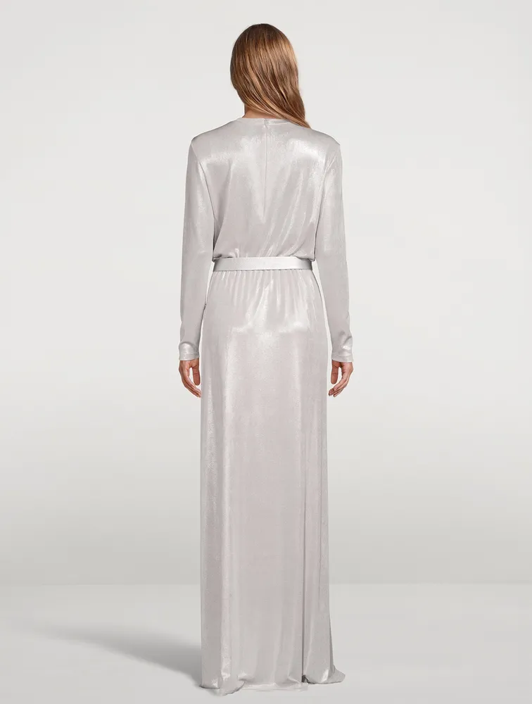 Liquid Jersey Gown With Belt