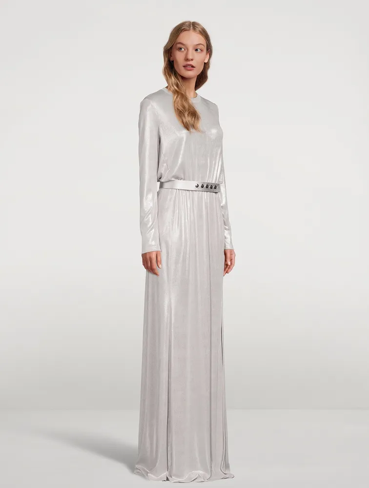 Liquid Jersey Gown With Belt