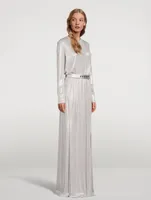 Liquid Jersey Gown With Belt