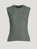 Rib-Knit Sleeveless Sweater