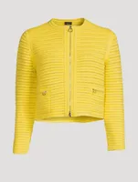 Zip-Front Knit Cardigan