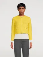 Zip-Front Knit Cardigan