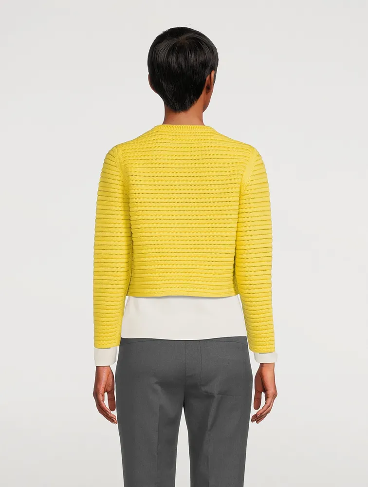 Zip-Front Knit Cardigan