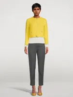 Zip-Front Knit Cardigan